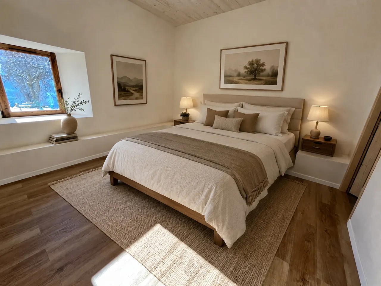Projection d'aménagement d'une chambre du rez-de-chaussée, image générée par IA
